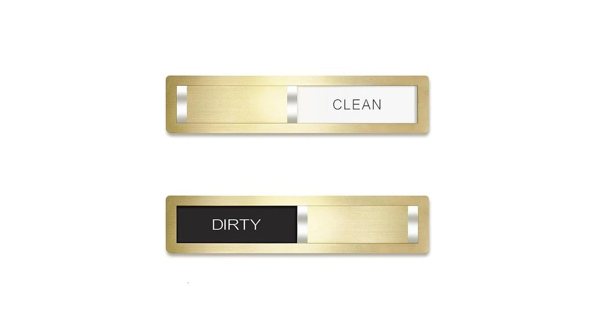 Dishwasher Magnet Clean Dirty Sign, Stainless Steel Magnetic Clean Dirty