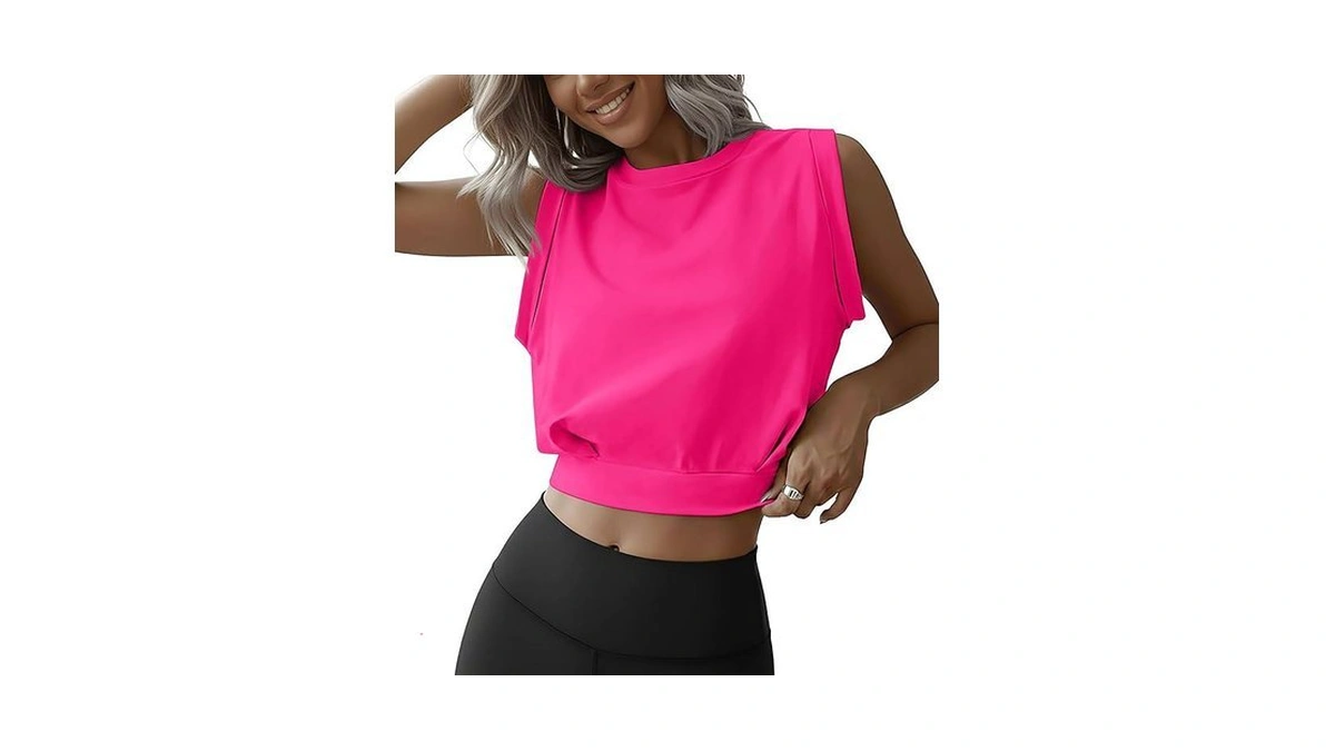 Jinkesi Women Workout Crop Tank Tops Sleeveless Athletic Yoga Tops