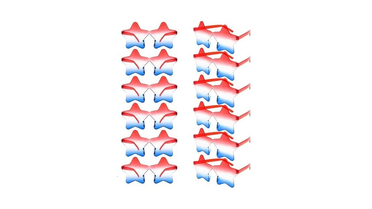 4th Of July Star Glasses 12 Pairs Fourth Of July