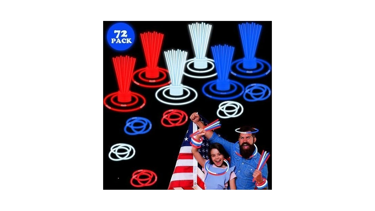 Fourth Of July Memorial Day Accessories For Kids, 72 Pcs