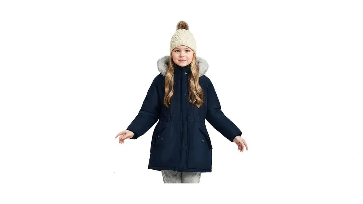 Maoo Garden Girls Winter Coat Big Kids Heavyweight Fur Hood