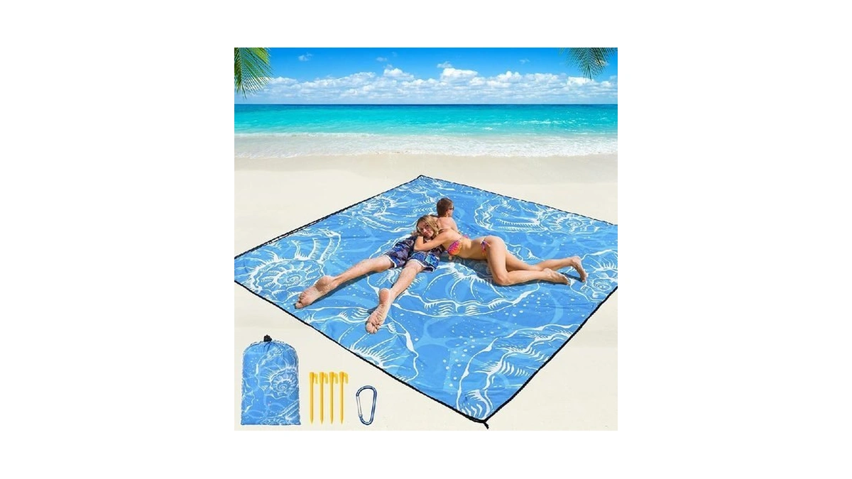 Wiwigo Beach Blanket Waterproof Sandproof Beach Mat 79" X 83"/10'x9'for