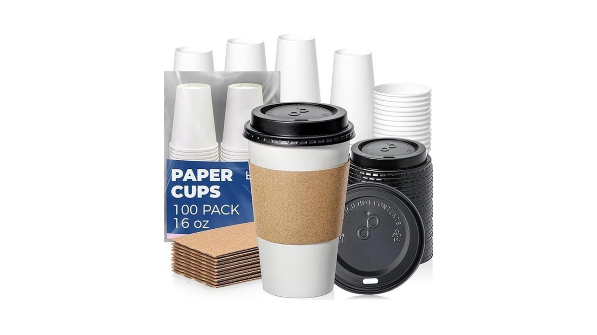 Fit Meal Prep 100 Pack 16 Oz Disposable Coffee Cups