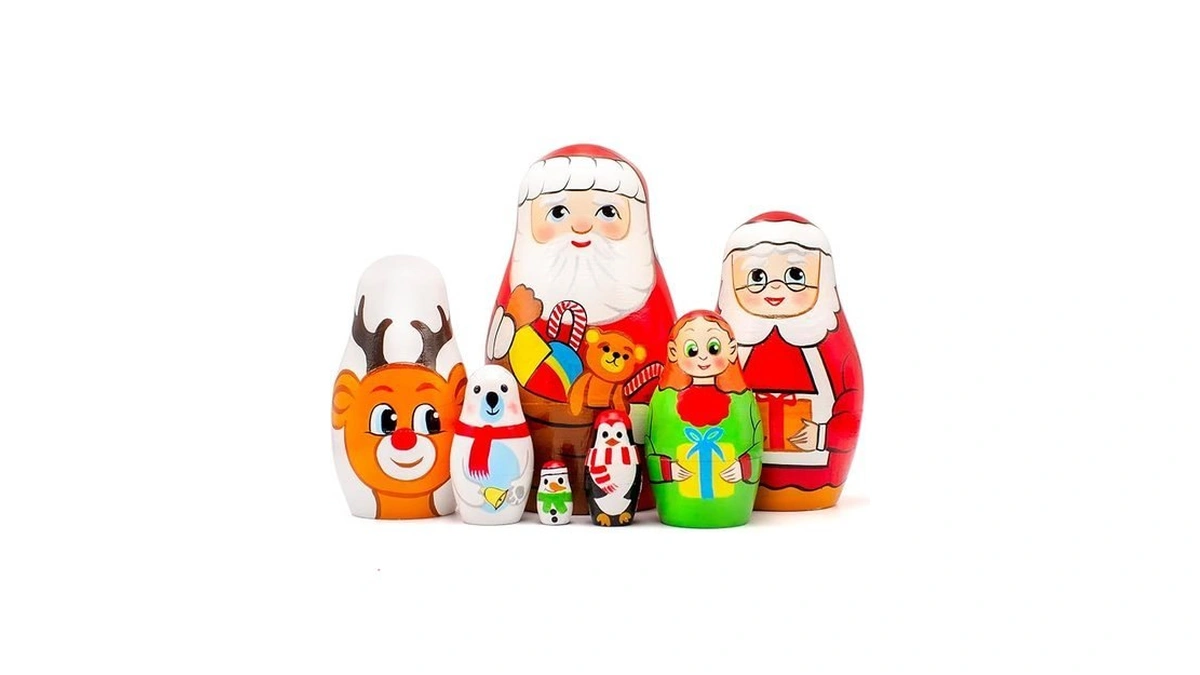 Aevvv Christmas Nesting Dolls Set 7 Pcs - Santa Claus