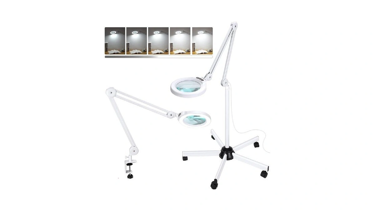 15x Magnifying Glass With Light And Stand, Super Bright 2,200