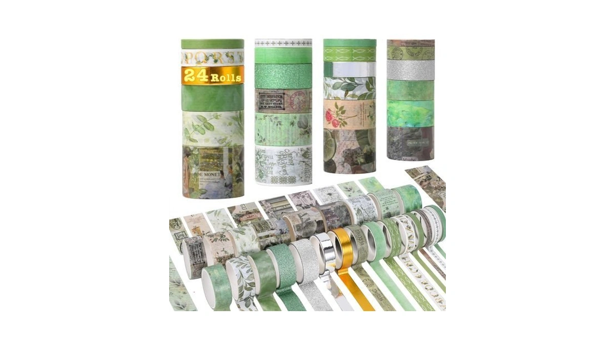 Fttelk 24 Rolls Washi Tape Set, Floral Decorative Tape For