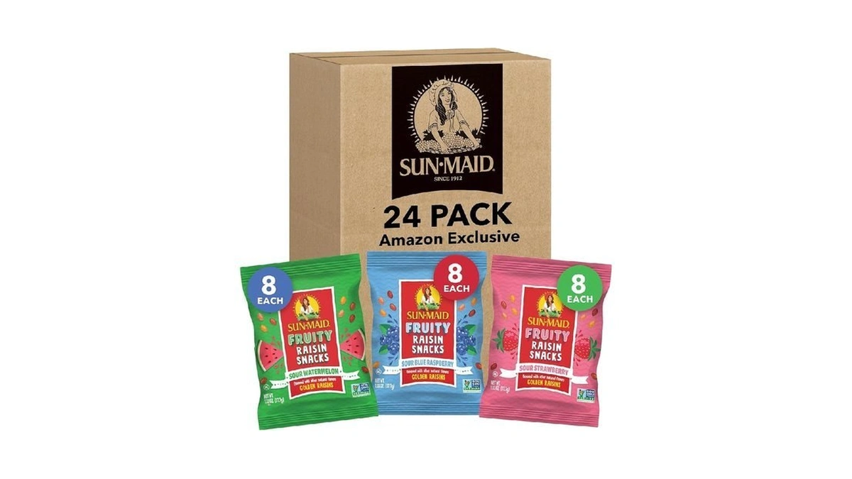 Sun-maid Fruity Raisin Snack Variety Pack - Sour Strawberry, Watermelon