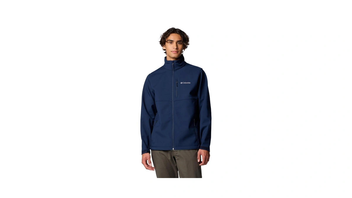 Columbia Mens Ascender Softshell Full Zip Rain Jacket, Collegiate Navy,