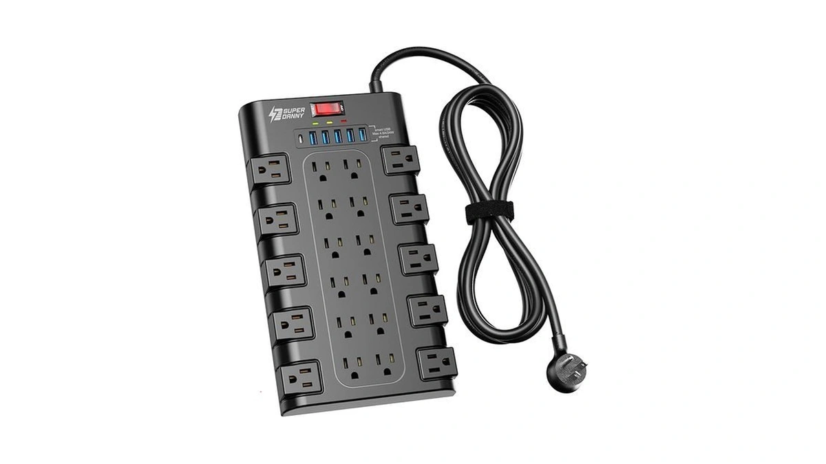 Power Strip, Superdanny Surge Protector With 22 Ac Outlets And
