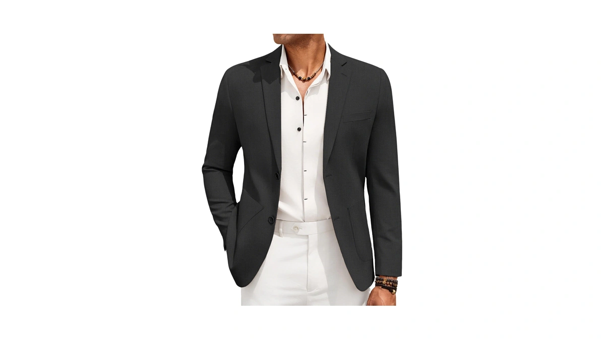 Coofandy Men's Casual Blazer Sport Coat Regular Fit Cotton Linen