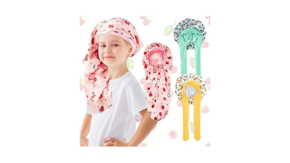 3 Pcs Satin Bonnets For Kids Age 2-8 - Smoothly