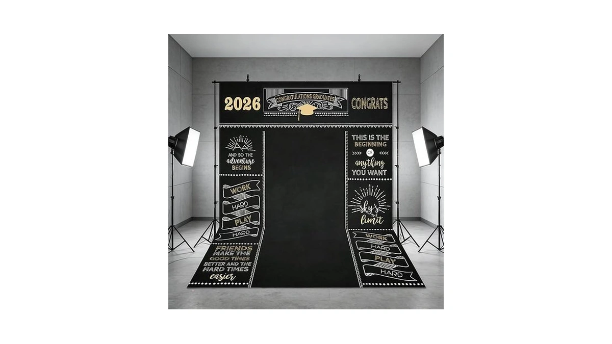 Mocsicka Graduate Backdrop 5x7ft - Class Of 2026 Graduation Party