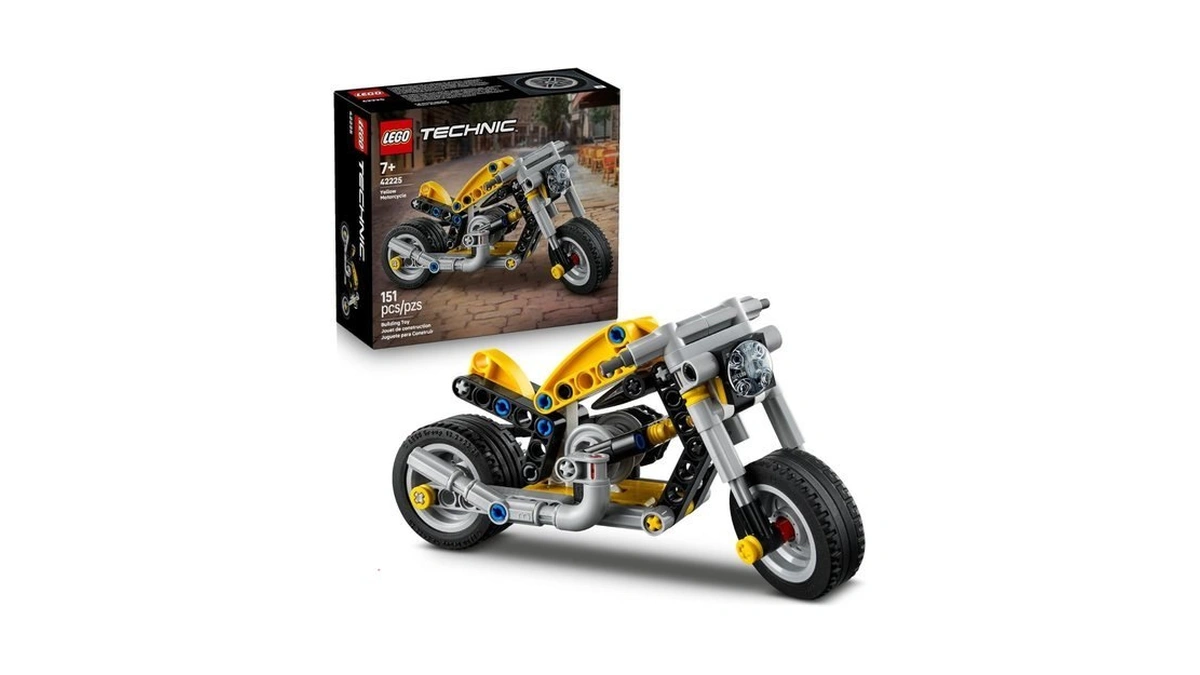Lego Technic Yellow Motorcycle Toy - Building Toy For Boys