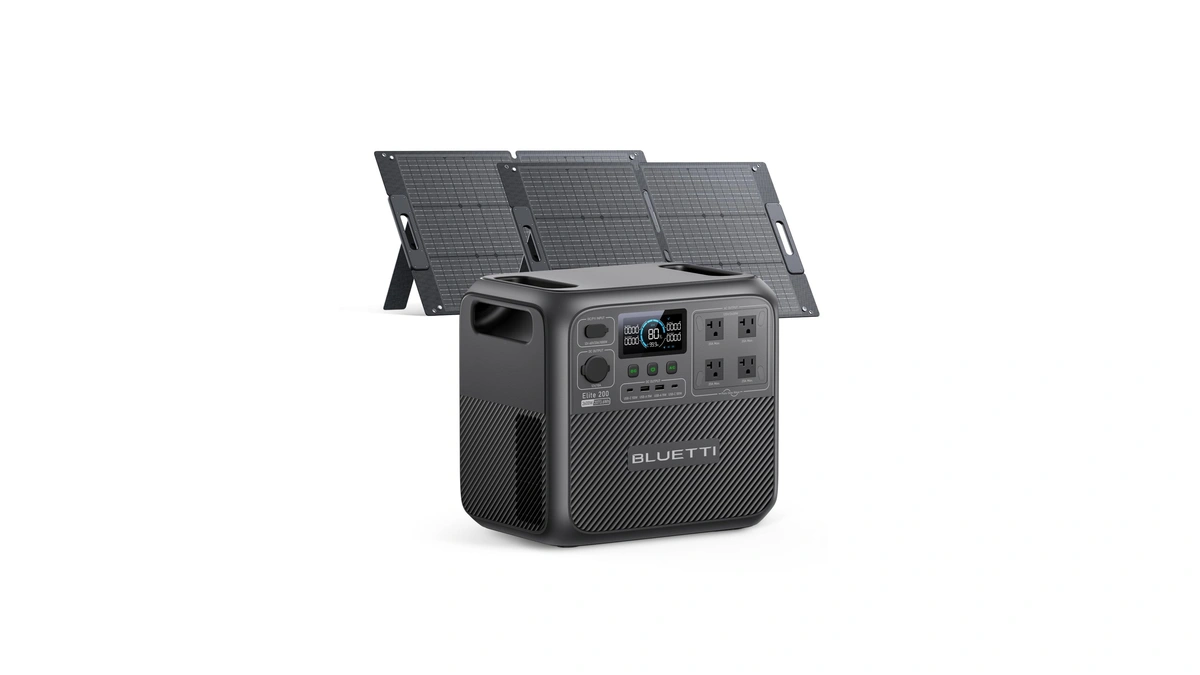 Bluetti Solar Generator Elite 200 V2 With 2 100w Solar