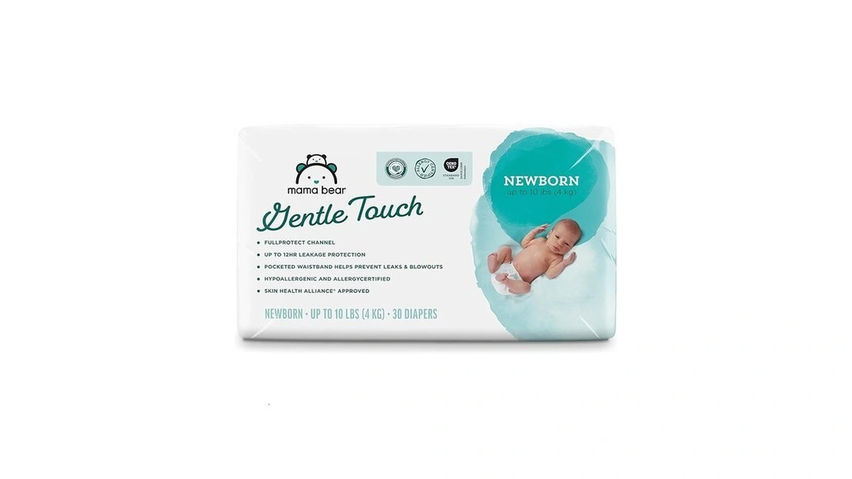 Amazon Brand - Mama Bear Gentle Touch Diapers, Size Newborn,
