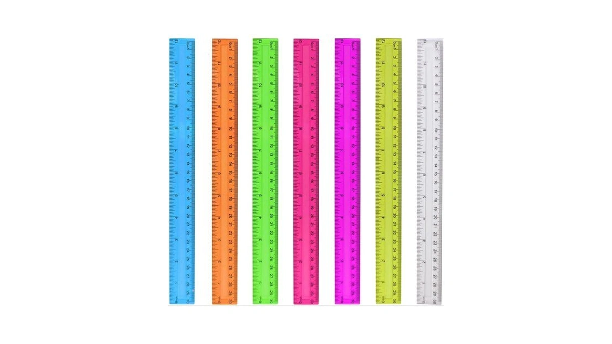 7pcs Clear Ruler, 12 Inch Plastic Rulers For School, Home,