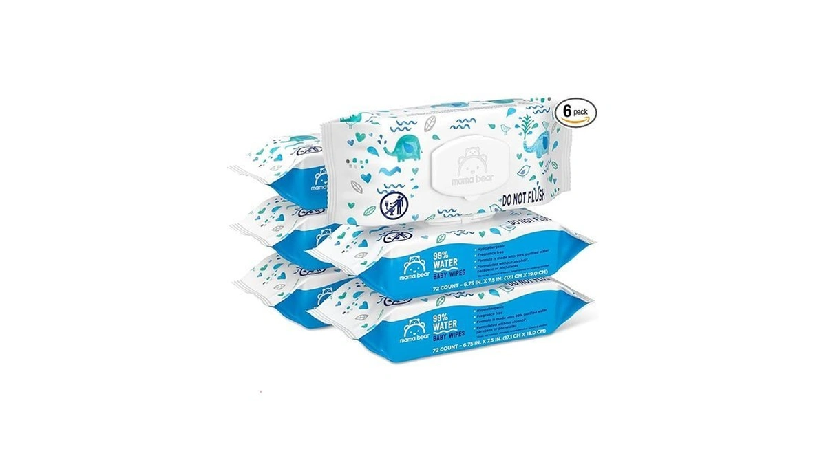 Amazon Brand - Mama Bear 99% Water Baby Wipes, Hypoallergenic,