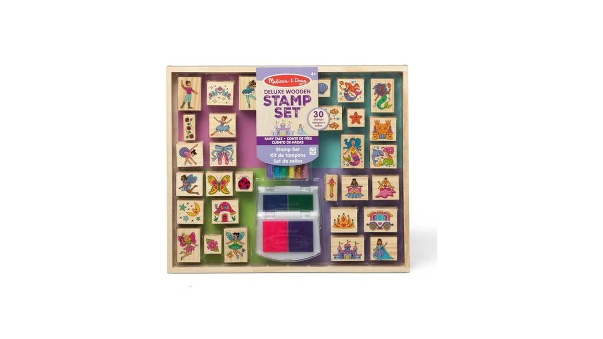 Melissa & Doug Deluxe Wooden Stamp And Coloring Set –