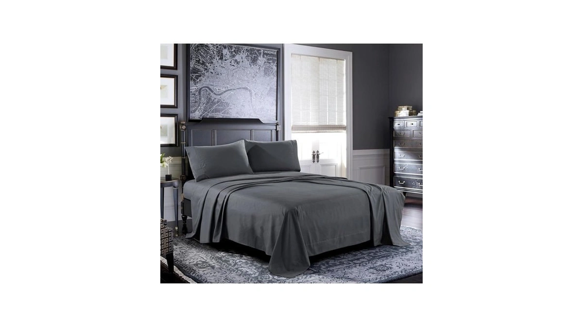 Pure Bedding Bed Sheets - Queen Sheet Set [4-piece, Dark