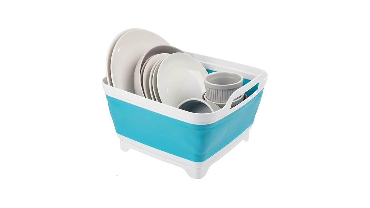 Collapsible Wash Basin - 9l Portable Sink With Drain -