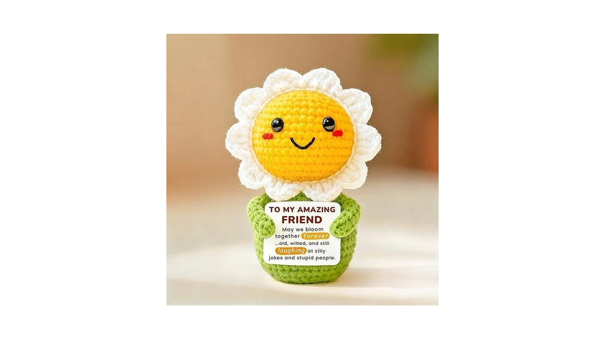 Krinisou Funny Friendship Gift For Women – Crochet Daisy “forever