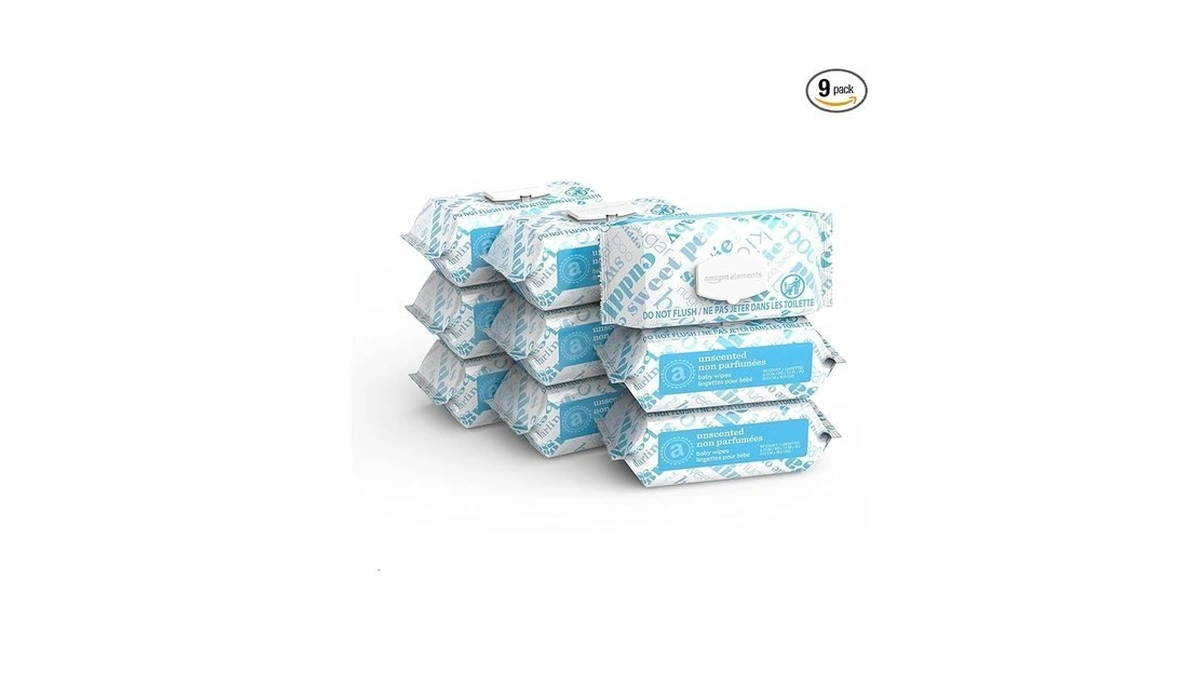 Amazon Elements Baby Wipes, Unscented, Hypoallergenic, Alcohol-free, With Aloe And
