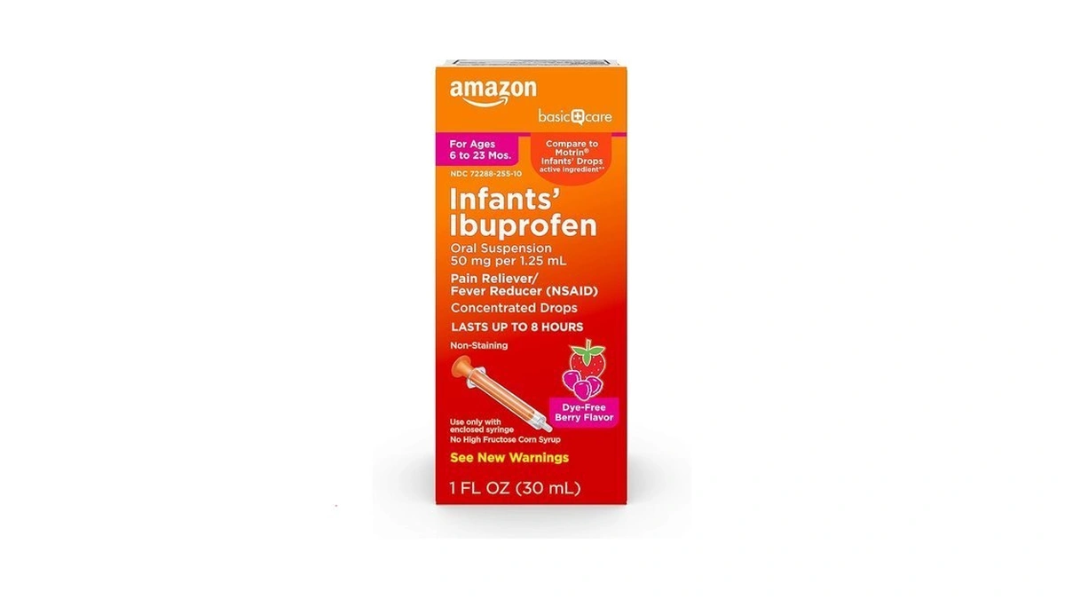 Amazon Basic Care Infants' Ibuprofen Oral Suspension, Pain Reliever And