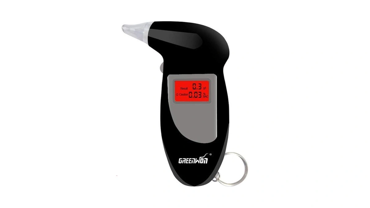 Greenwon Battery Powered Breathalyzer Keychain Digital Alcohol Tester Detector Breath