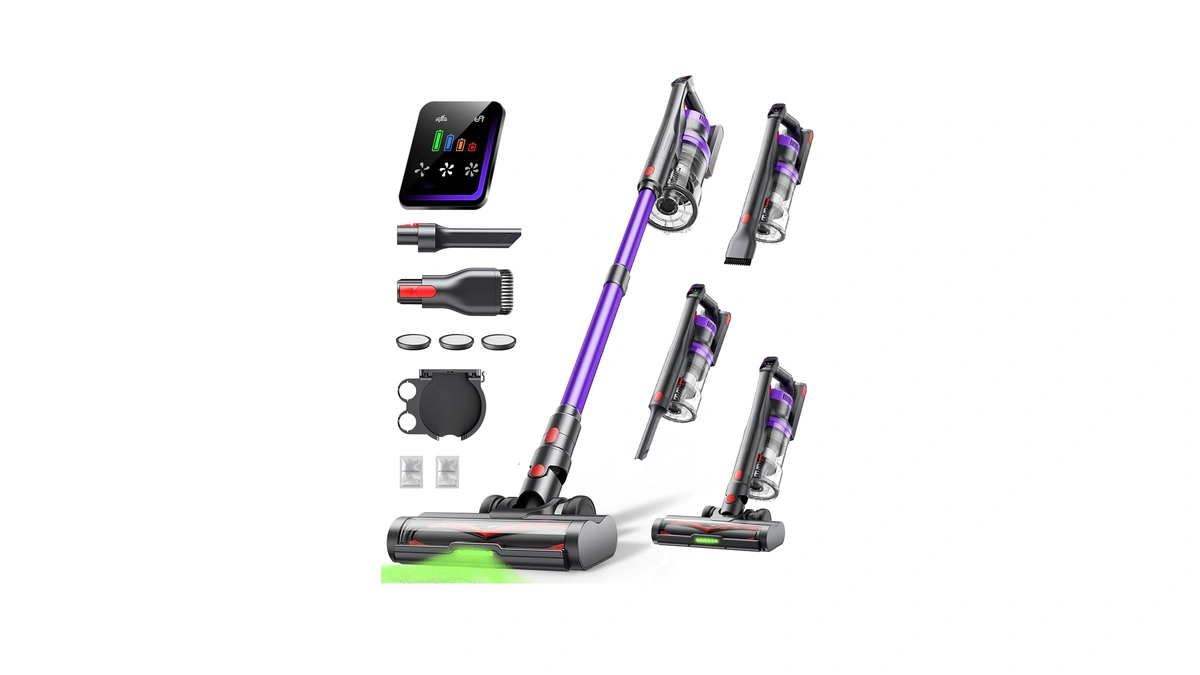 Cordless Vacuum Cleaner, 45kpa 600w Powerful Stick Vacuum For Home,