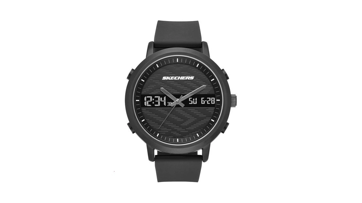 Skechers Men's Lawndale Analog-digital Chronograph Watch, Black Watch For Men
