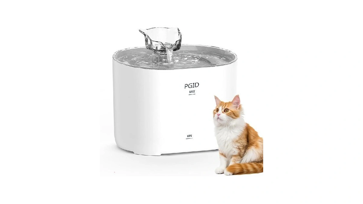 Pgid Cat Fountains For Drinking,74oz/2.2l Pet Cat Water Fountain, Corded