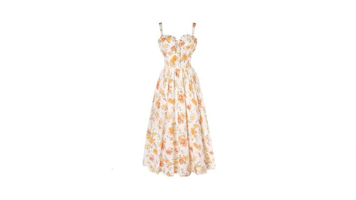 Scarlet Darkness Womens Sundress Summer Floral High Waist Maxi Beach