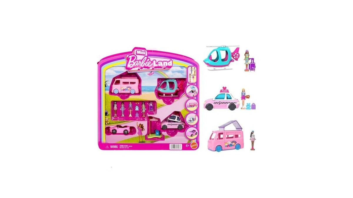 Barbie Mini Land 4-pack, Set With 4 1.5-inch Mini Dolls,