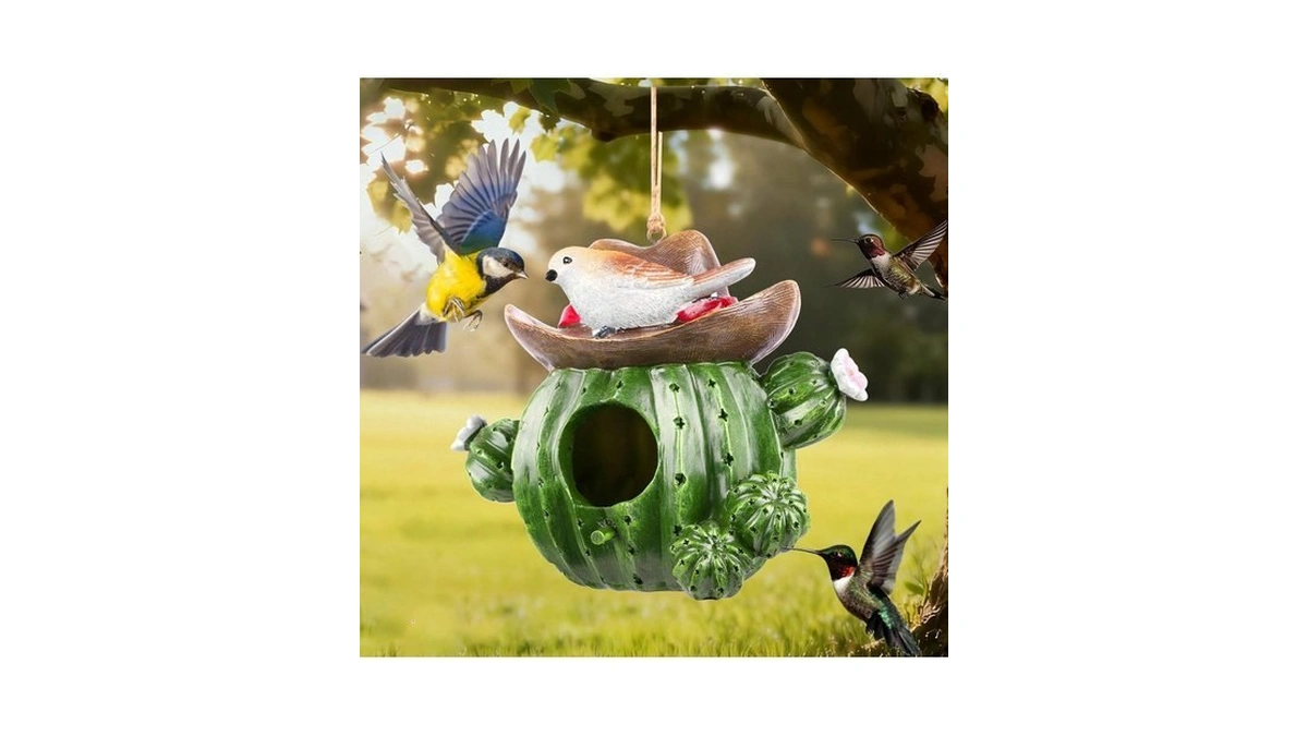 Bird Houses For Outside – Hand-painted Decorative Bird House, Waterproof