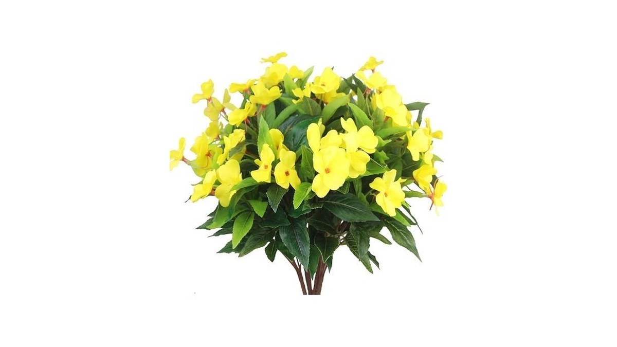 Cityes 4 Pcs Artificial Flowers Outdoor Impatiens Uv Resistant Silk
