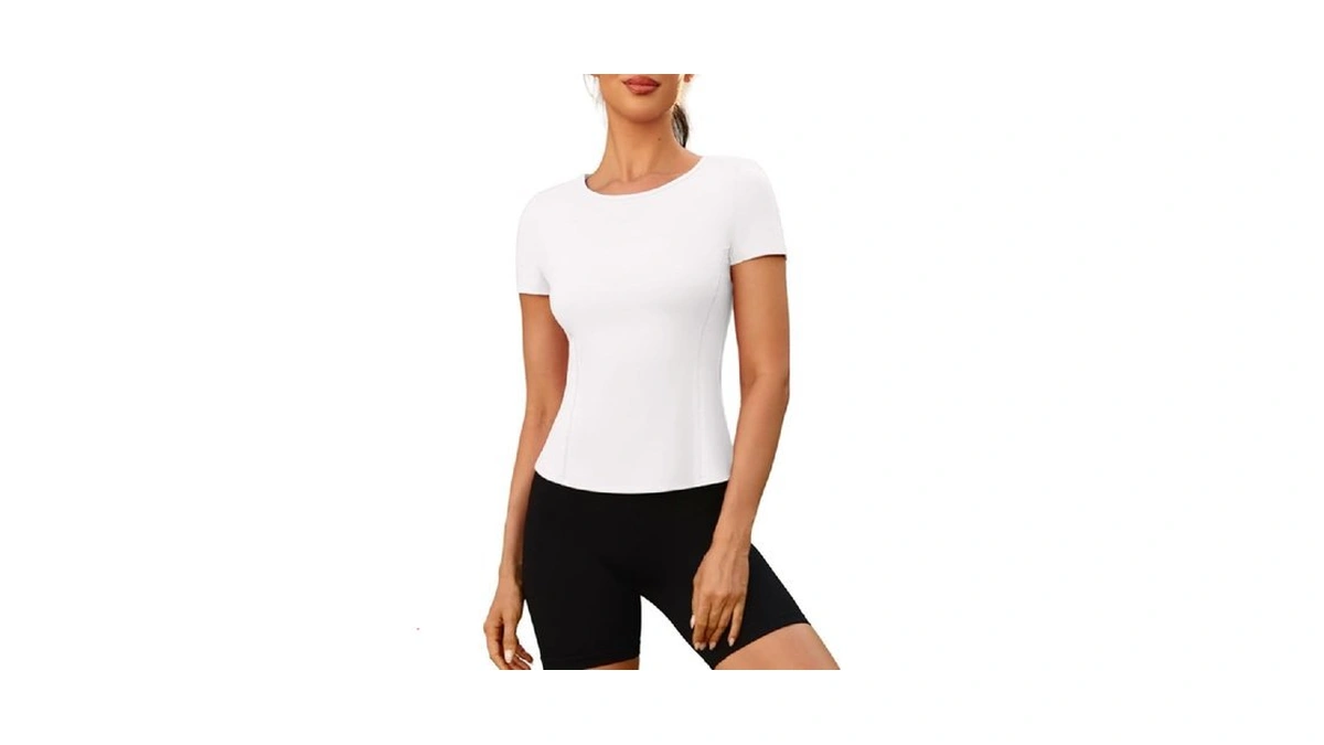 Yoins Workout Tops For Women Short Sleeve Fitted Gym Yoga