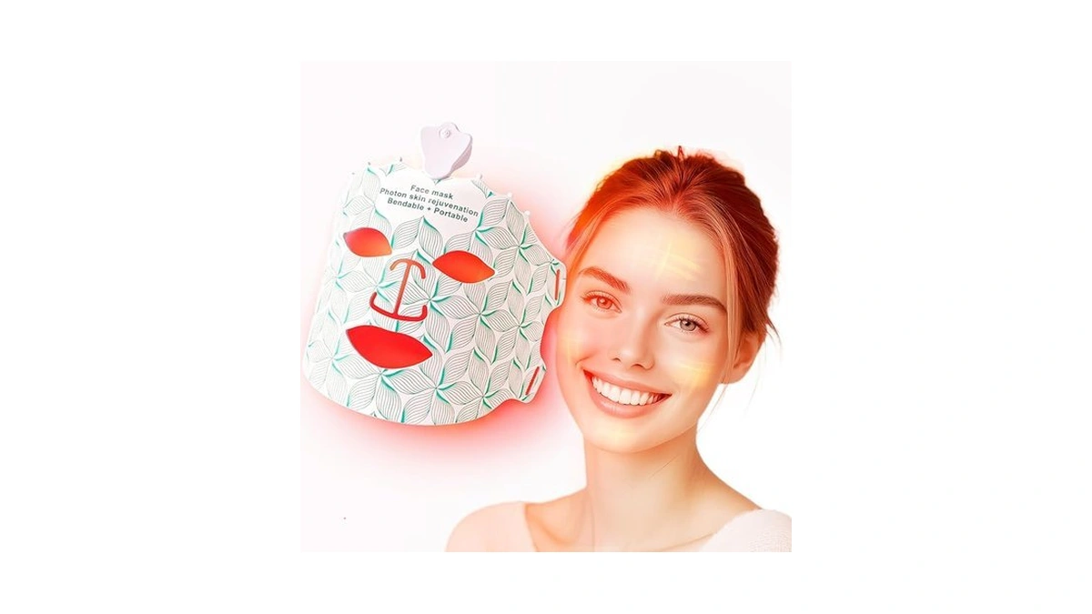 Duevie Led Face Mask Light Therapy Mask, 7 Modes Portable
