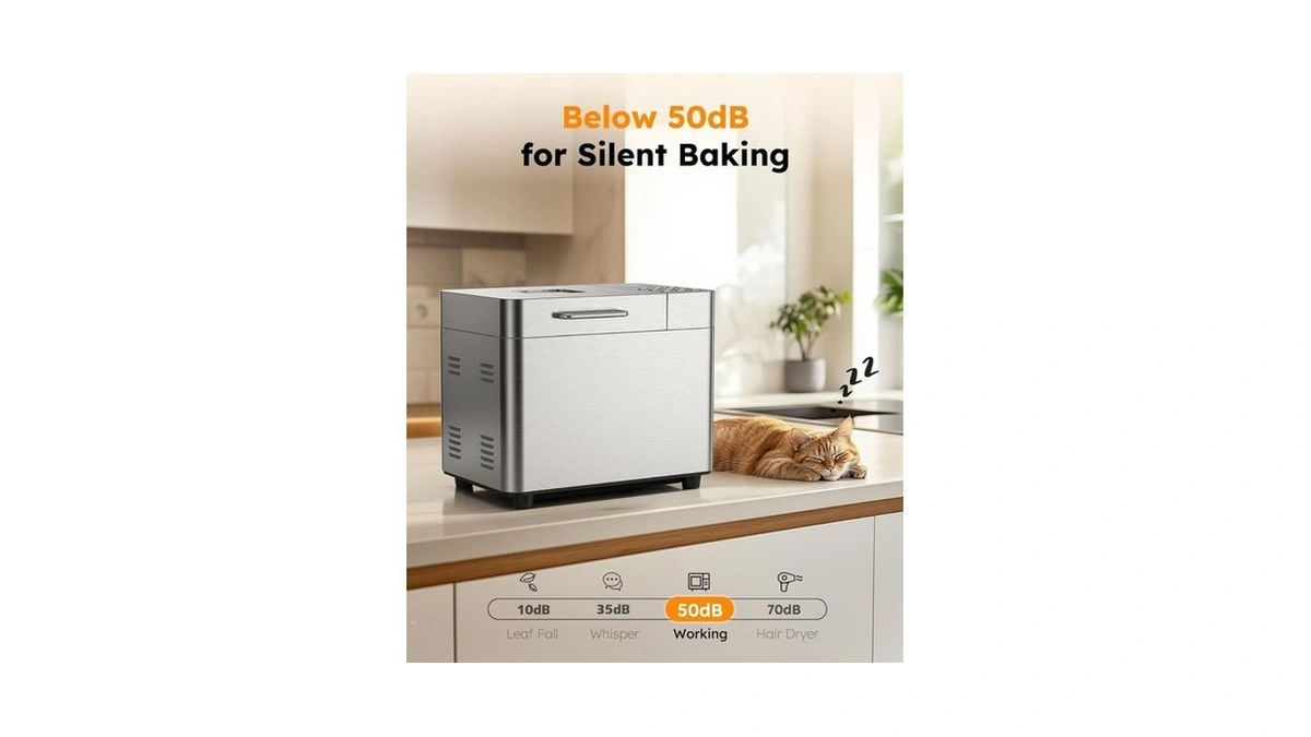 2lb Bread Maker Machine, Osipoto 17 In 1 Automatic Stainless