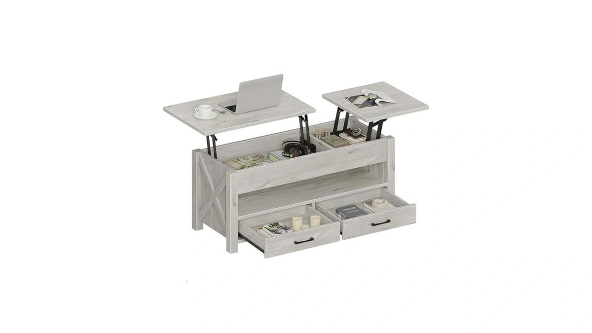 Seventable Coffee Table, 39.3" Lift Top Coffee Table With 2