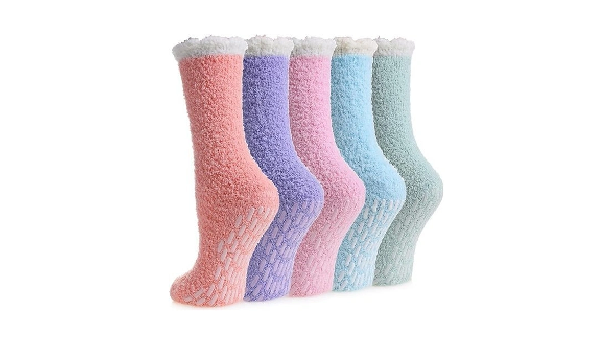 Mqelong Non Slip Hospital Socks With Grips For Women Winter