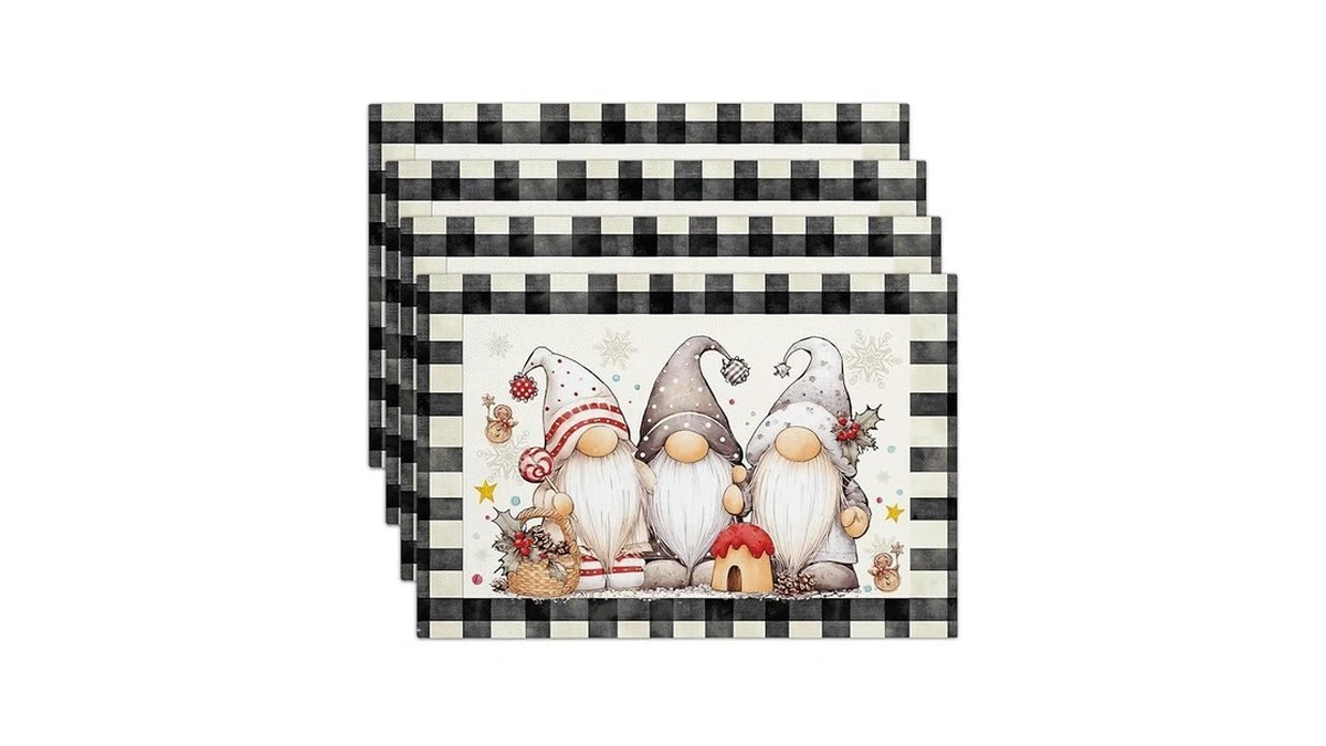 Funny Santa Snowflakes Christmas Placemats Set Of 4 Gifts For