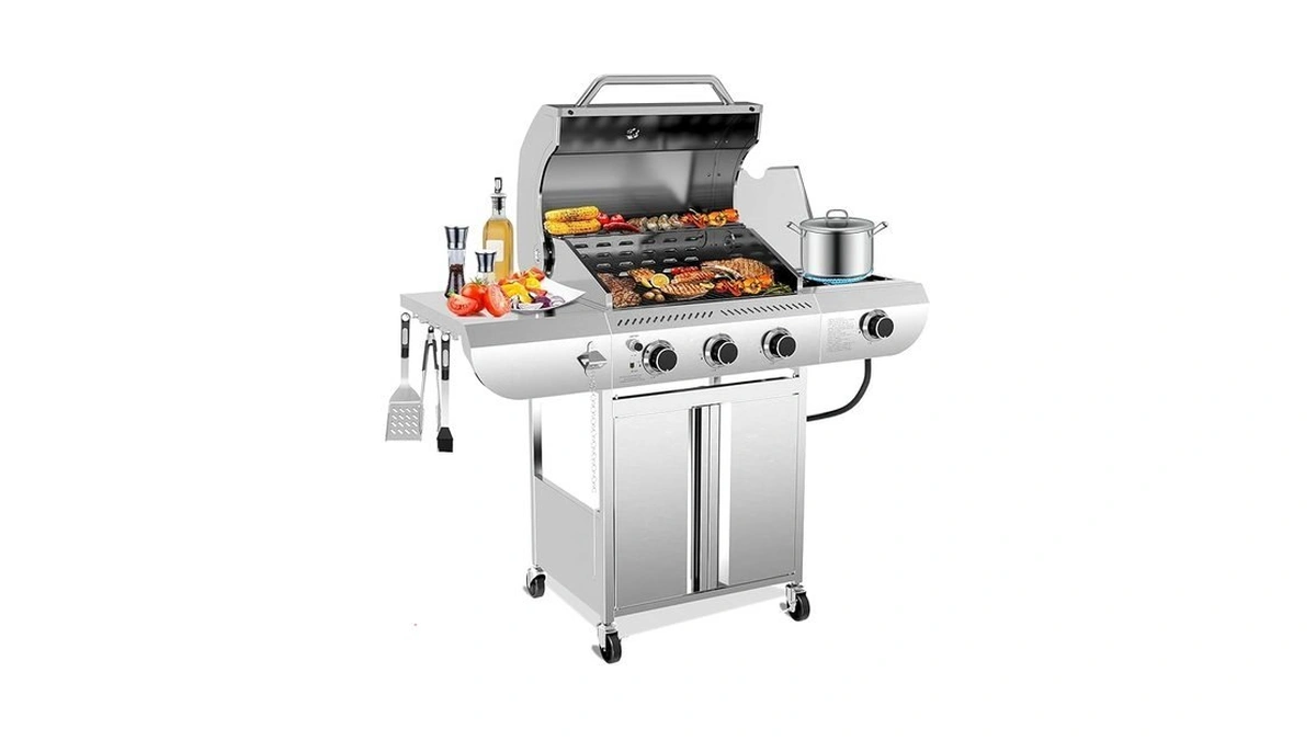 Electactic 3-burner Propane Gas Grill With Side Burner – 34,000