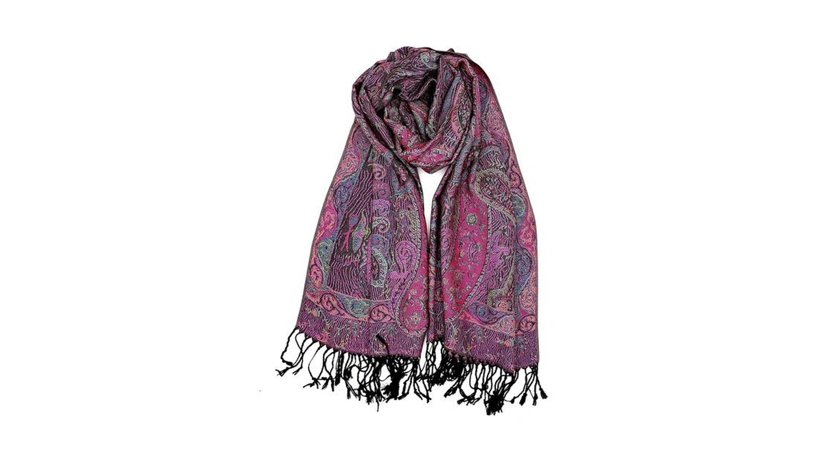 Achillea Soft Silky Reversible Paisley Pashmina Shawl Wrap Scarf W/fringes