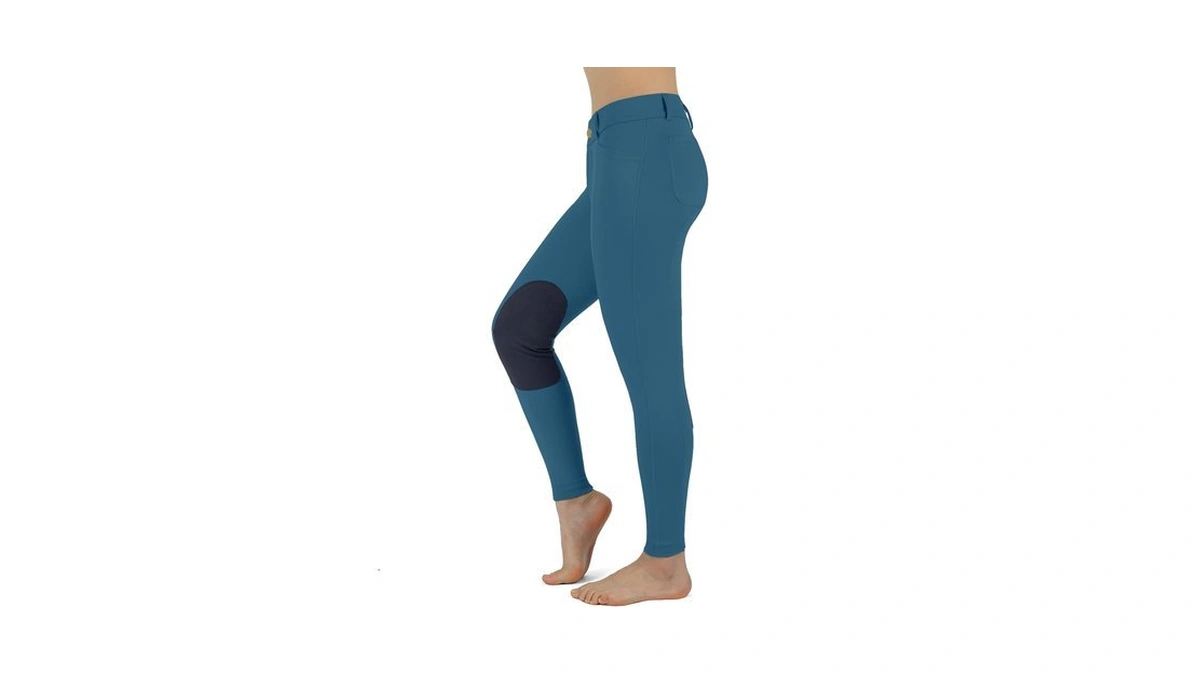 Beroy Women Horse Riding Knee-patches Pants Ladies Equestrian Front-zip Breeches