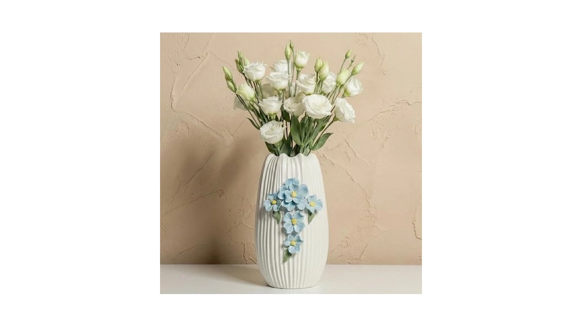 Wancetang Modern Ceramic Vase - White Boho Textured Vase For