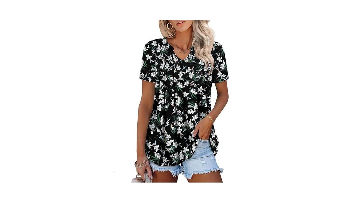 Onlyshe Short Sleeve Shirts For Women Summer Tunic Tops Womens