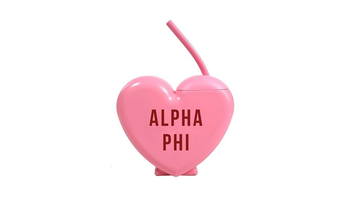 Sorority Shop Alpha Phi Tumbler With Straw - Candy Heart