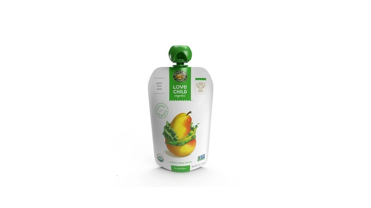 Love Child Organics Superblends Pears, Kale + Peas Puree, 4