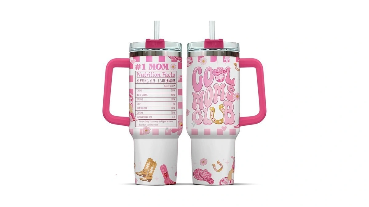 99whale Tumbler 40 Oz With Handle Lid And Straw, Cool