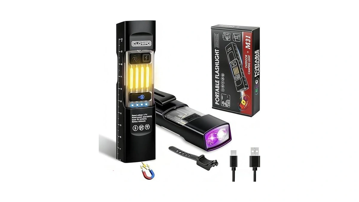 Clovpo 365nm Uv Flashlight Edc Flashlight Rechargeable With Rgb, Mini